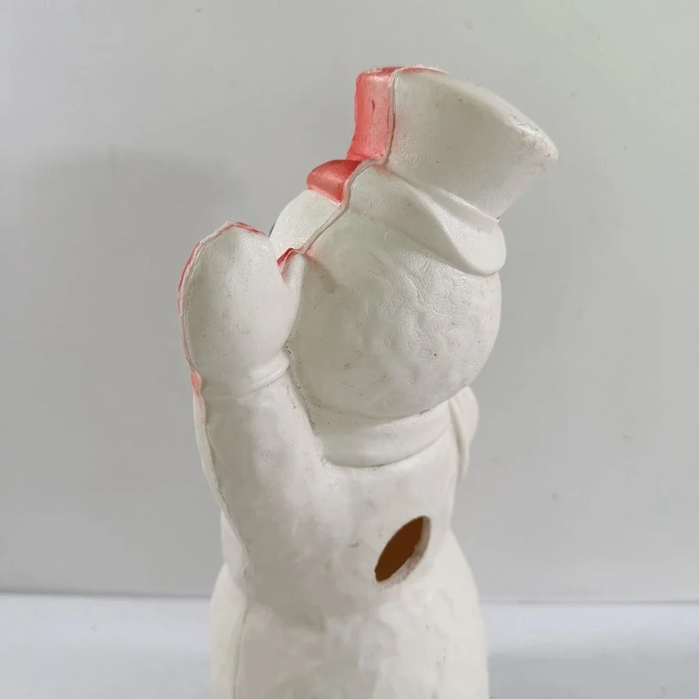 Vintage DAPOL Plastic Christmas Snowman W/ Wreath Blow Mold 12.5